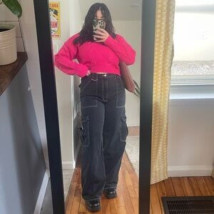 RSQ Washed Black Cargo Pants